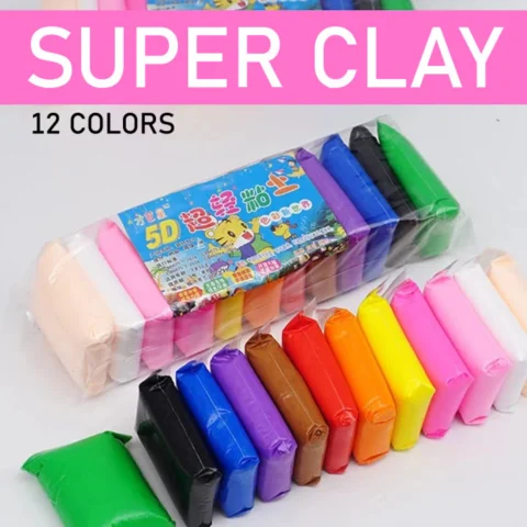 12 colors super clay diy modeling clay set with tools baytodeal pakistan