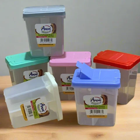 2 In 1 Salt & Pepper Shaker Rack Plastic Spice Container