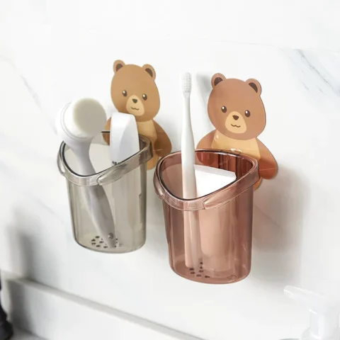 cute bear shape wall mounted toothbrush holder baytodeal pakistan