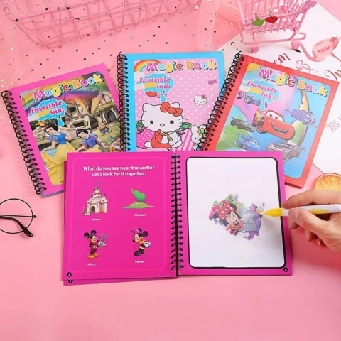 magic colouring book invisible ink reusable kids drawing book baytodeal pakistan