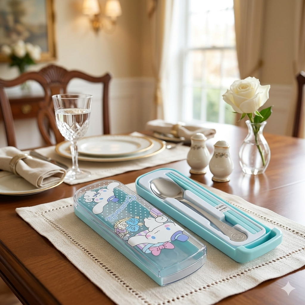 Portable Pencil Box Design Chopstick & Spoon Set
