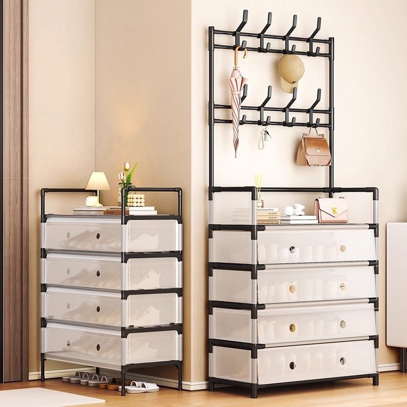 Multi-Functional Storage Cabinet with Coat Rack & Hooks