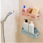 Plastic Storage Rack Self Adhesive Wall Storage Toilet Organizer