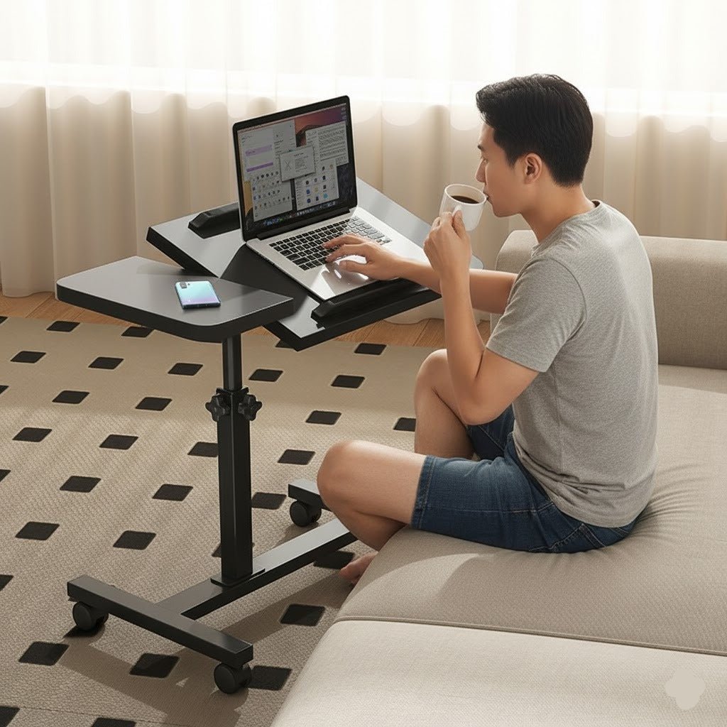 Movable Laptop Table with Wheels
